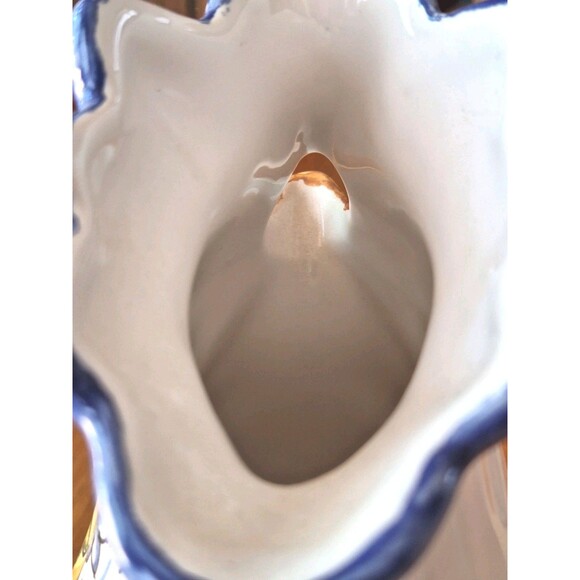 Vtg WILLIAMS SONOMA Ceramic Rooster Pitcher Made n Italy Hand Painted 8ish" Tall - Picture 6 of 10